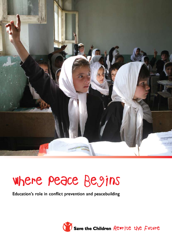 Where Peace begins: Education's role in conflict prevention and peacebuilding