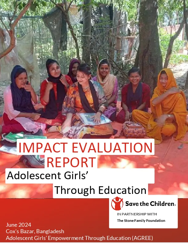 Impact Evaluation Report for Adolescent Girl’s Empowerment Through Education (AGREE) Project in Bangladesh