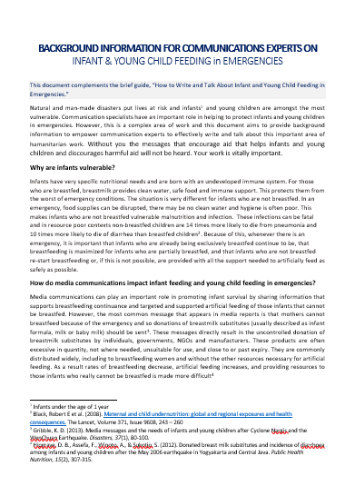 Background info for communications experts
