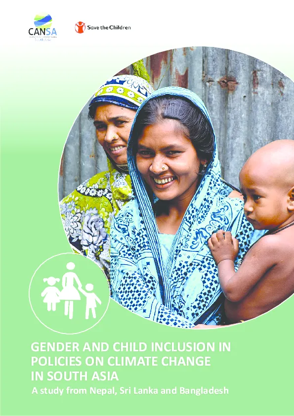 Gender and Child Inclusion in Policies on Climate Change in Southeast ...