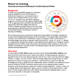 Return to Learning: Restoring learning and wellbeing for forcibly displaced children