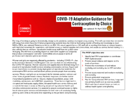 Covid-19 Adaptation Guidance for Contraception by Choice