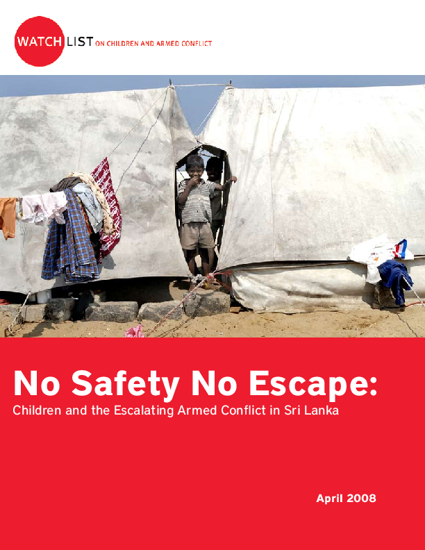 No Safety No Escape: Children and the Escalating Armed Conflict in Sri ...