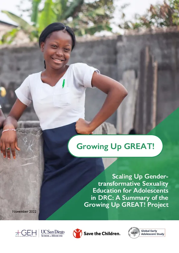 Growing Up GREAT!: Scaling up gender-transformative sexuality education for adolescents in Democratic Republic of the Congo: A summary of the Growing up GREAT! Project