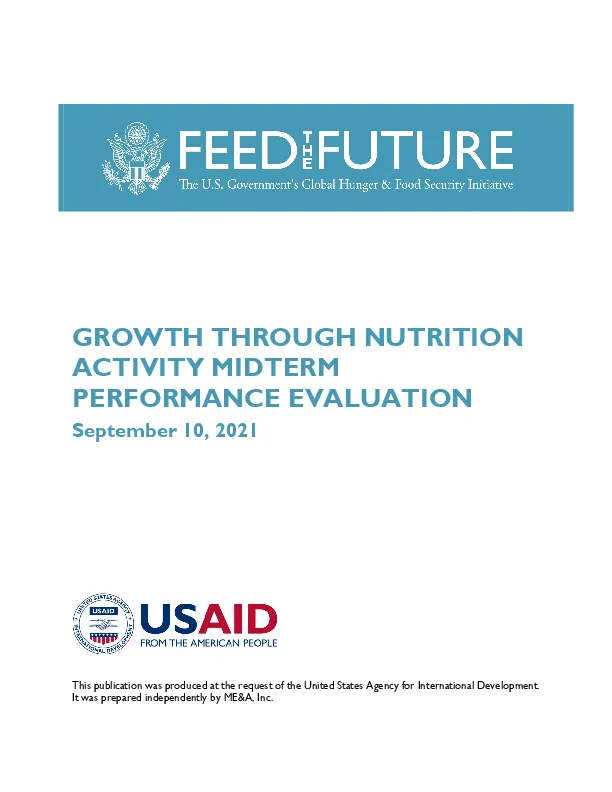 Growth through Nutrition Activity Midterm Performance Evaluation