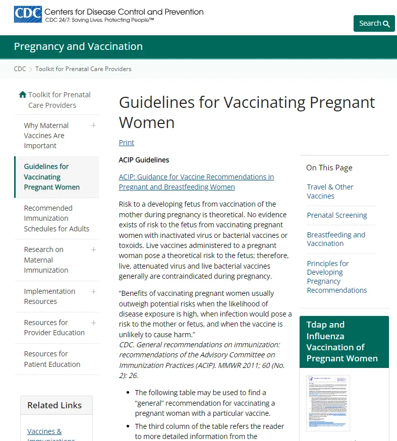 Guidelines for Vaccinating Pregnant Women thumbnail