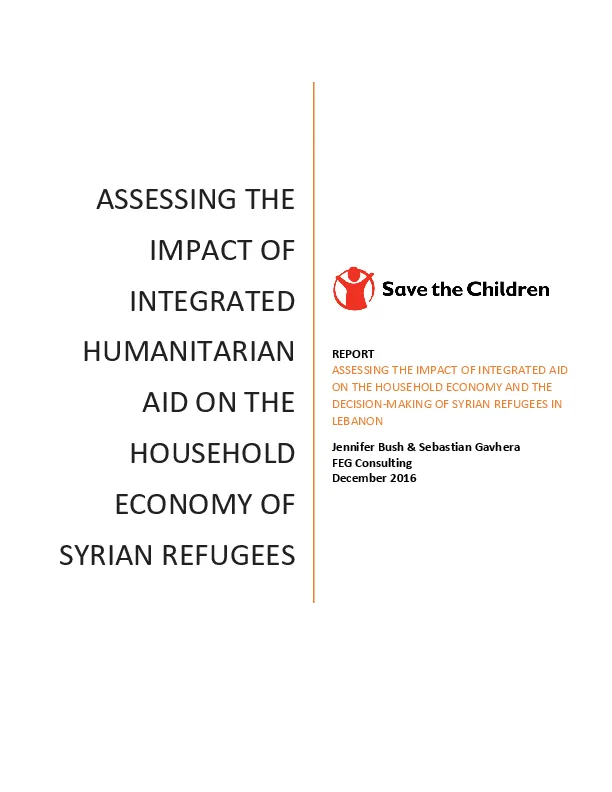 Assessing the Impact of Integrated Aid on the Household Economy of Syrian Refugees