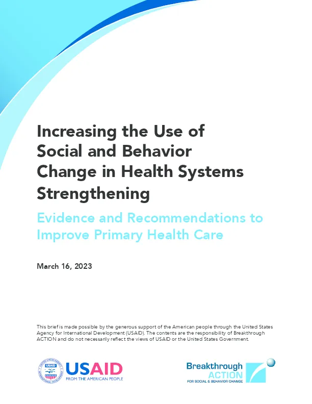 Increasing The Use Of Social And Behavior Change In Health Systems ...