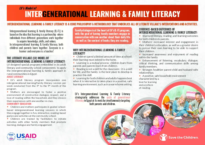 Intergenerational Learning Fact sheet | Save the Children’s Resource Centre