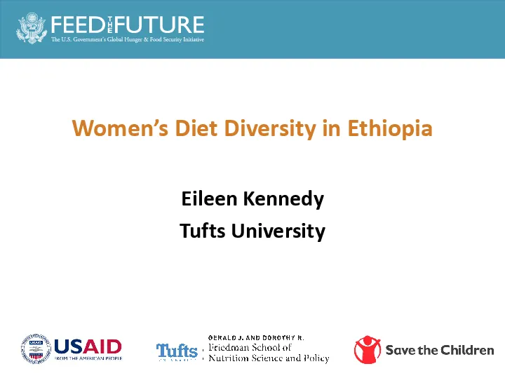 Women's Diet Diversity in Ethiopia