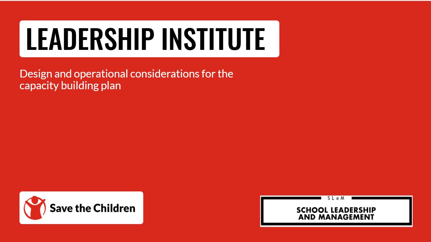 Leadership Institute Design and Operational Considerations PPT