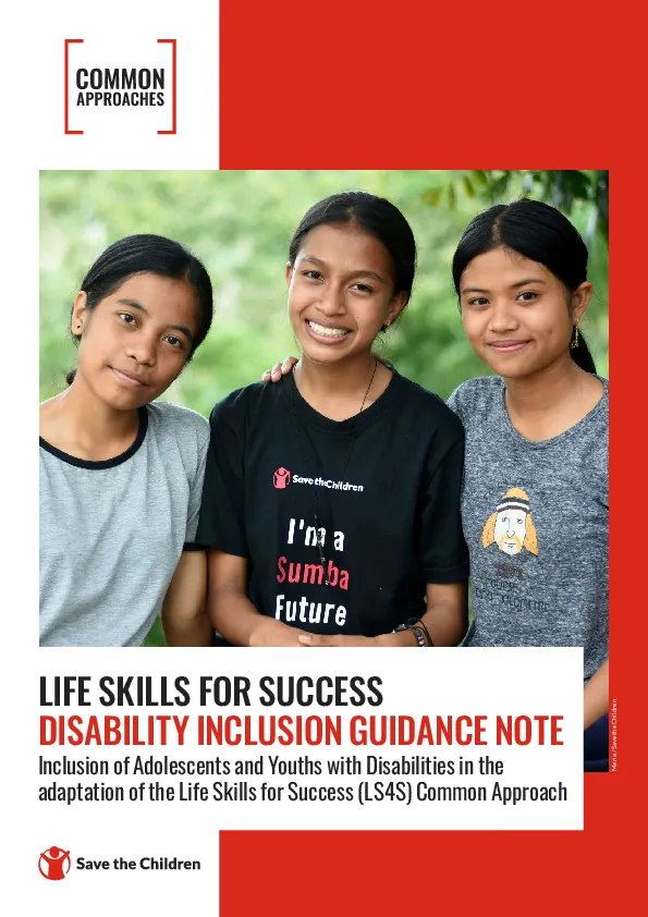 Life Skills for Success: Disability guidance note