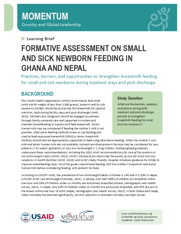 mcgl-learning-brief_formative-assessment-on-small-and-sick-newborn-feeding-in-ghana-and-nepal(thumbnail)