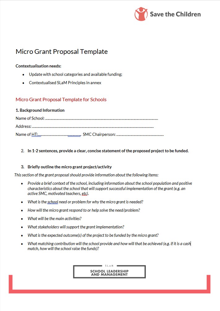Micro Grant School Application Form