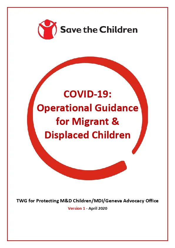 COVID-19: Operational Guidance for Migrant & Displaced Children