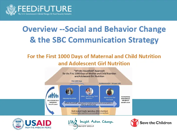 Social and Behavior Change & the SBC Communication Strategy Overview