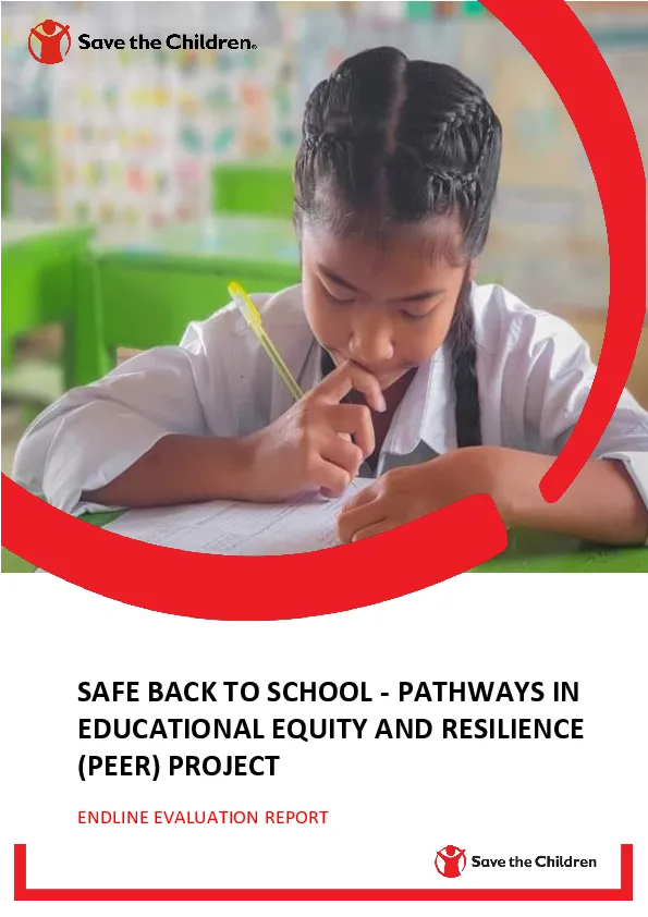 Safe Back to School: Pathways in Educational Equity and Resilience (PEER) Project