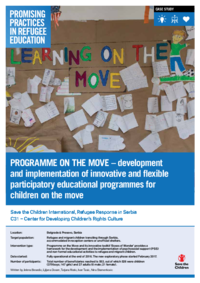 Promising Practices in Refugee Education: Programme on the move: Development and implementation of innovative and flexible participatory educational programmes for children on the move