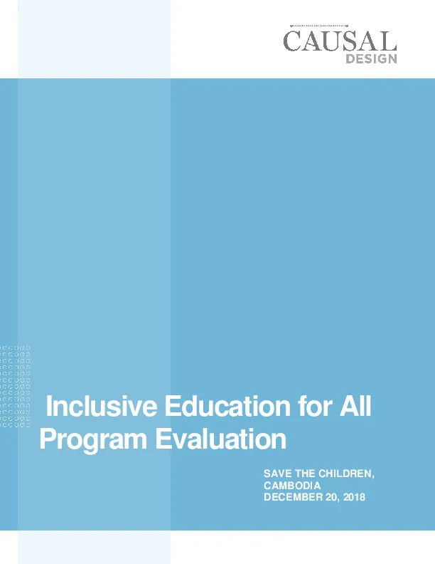 Inclusive Education for All Program Evaluation