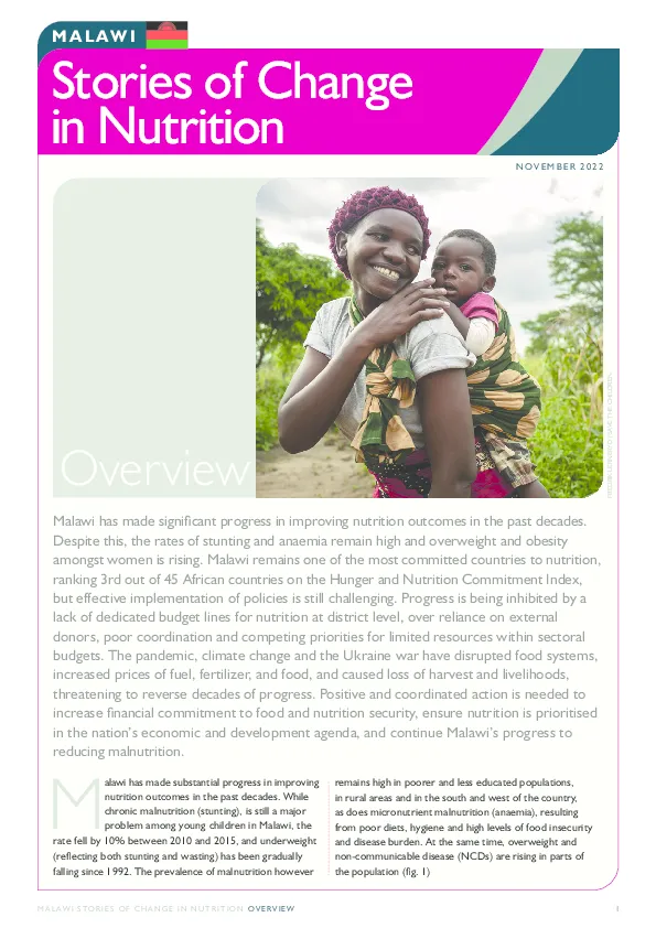 Stories of Change in Nutrition: Overview: Malawi