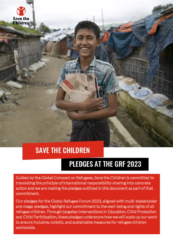 Save the Children’s pledges at the Global Refugee Forum 2023