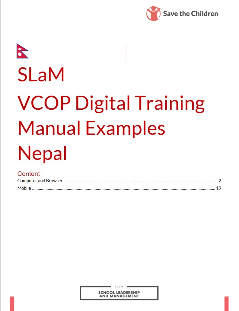 VCOP digital traning manual example