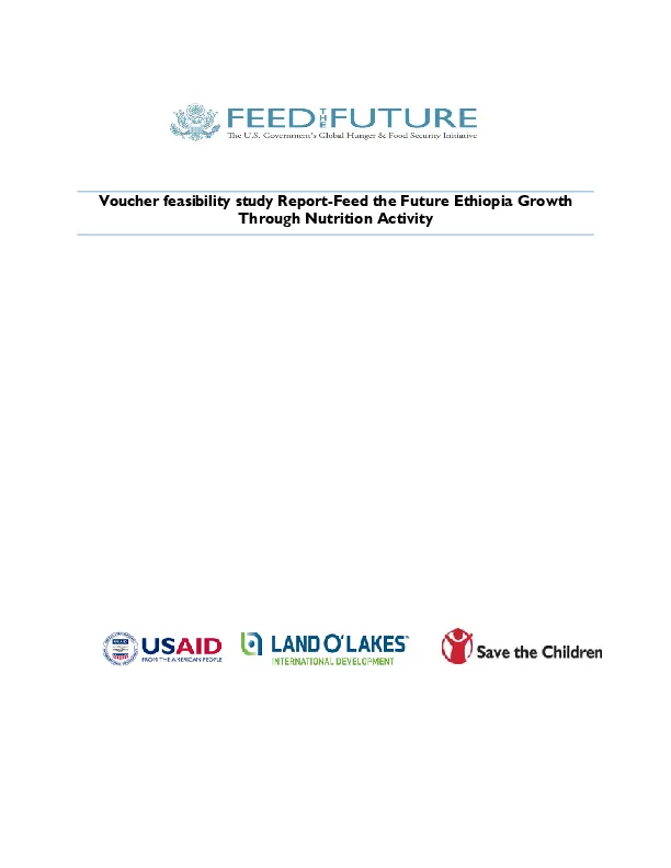Voucher feasibility study Report-Feed the Future Ethiopia Growth Through Nutrition Activity