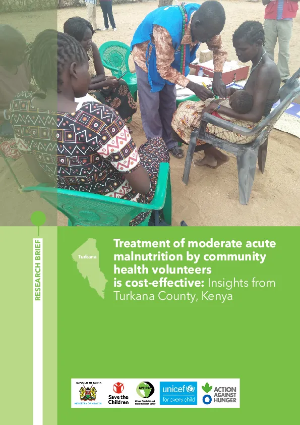 Treatment of Moderate Acute Malnutrition by Community Health Volunteers is Cost-Effective: Insights from Turkana County, Kenya