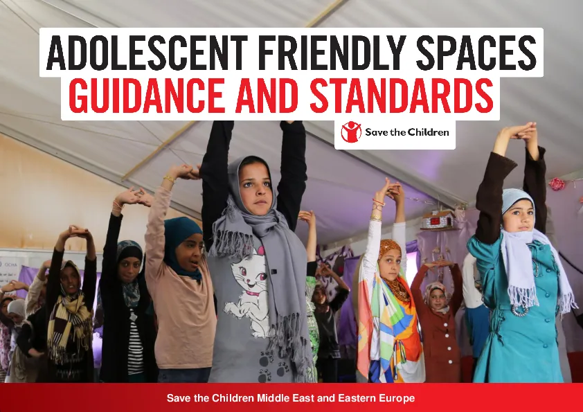Adolescent Friendly Spaces: Guidance and Standards