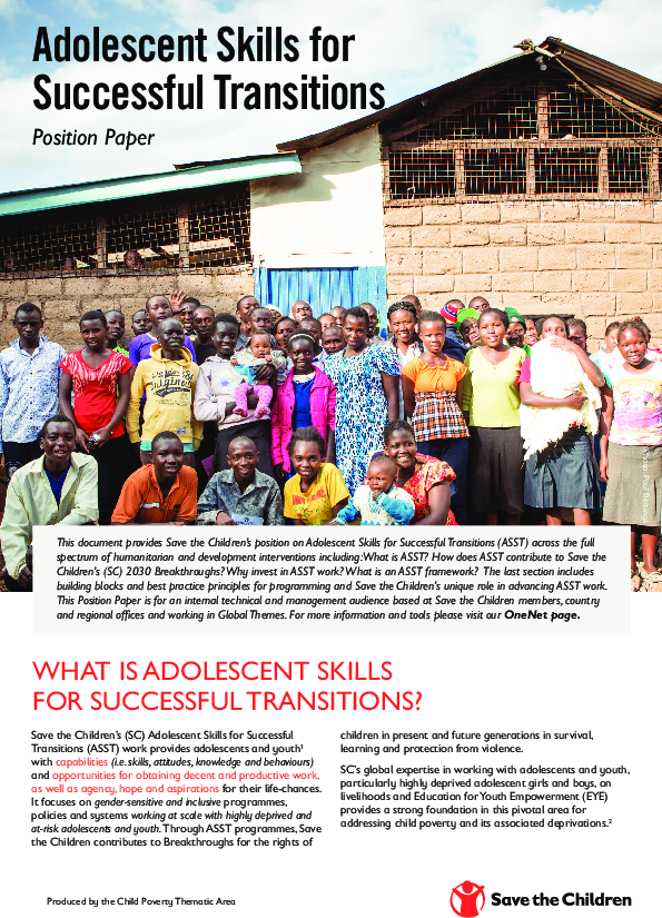 Adolescent Skills for Successful Transitions Postion Paper