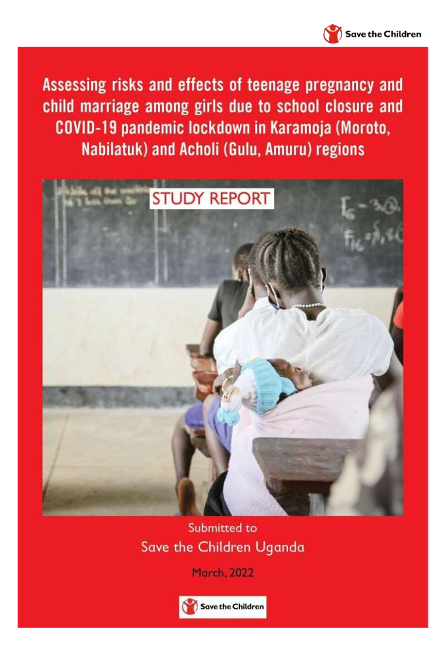 Assessing Risks and Effects of Teenage Pregnancy and Child Marriage Among Girls Due to School Closure and COVID-19 Pandemic Lockdown in Uganda