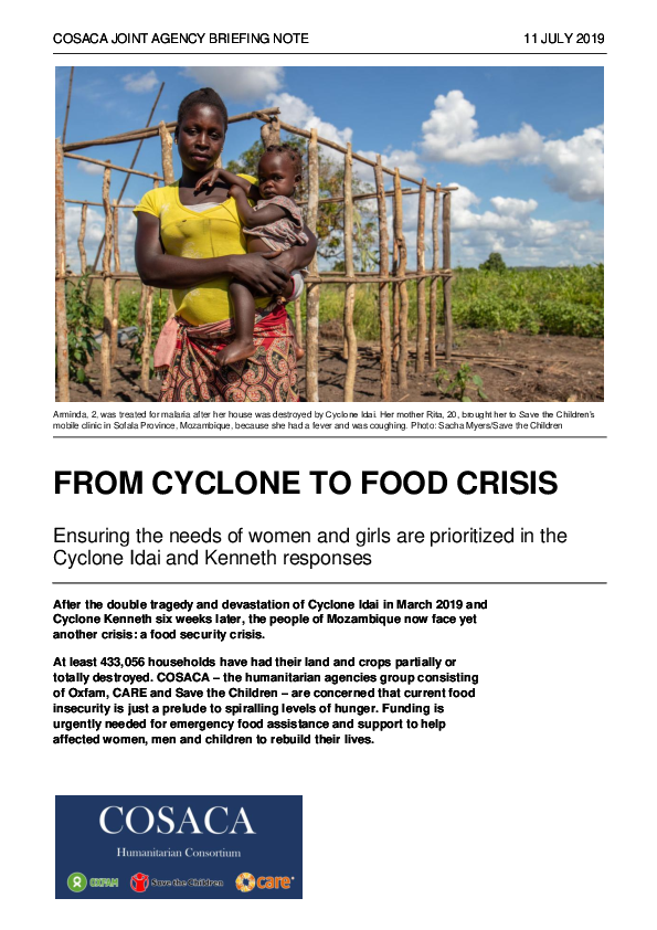 From Cyclone to Food Crisis: Ensuring the needs of women and girls are prioritized in the Cyclone Idai and Kenneth responses