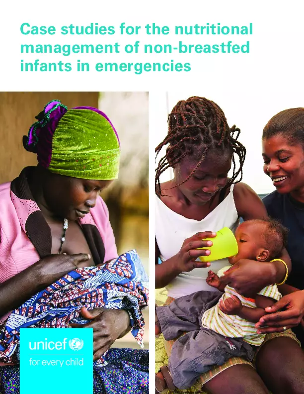 Case studies for the nutritional management of non-breastfed infants in emergencies thumbnail