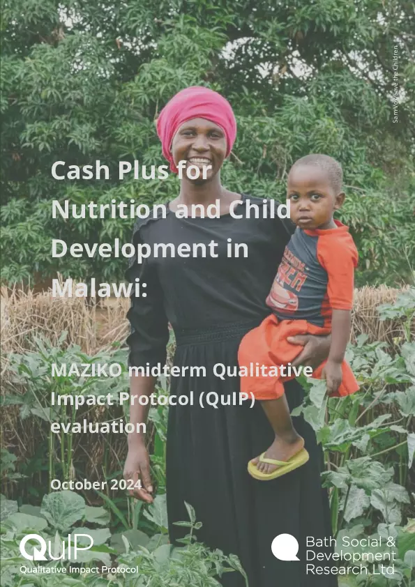 Cash Plus for Nutrition and Child Development in Malawi: MAZIKO midterm Qualitative Impact Protocol (QuIP) evaluation thumbnail