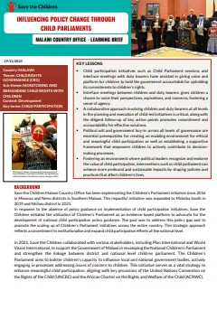 2023 Malawi Country Office through Child Parliament Brief