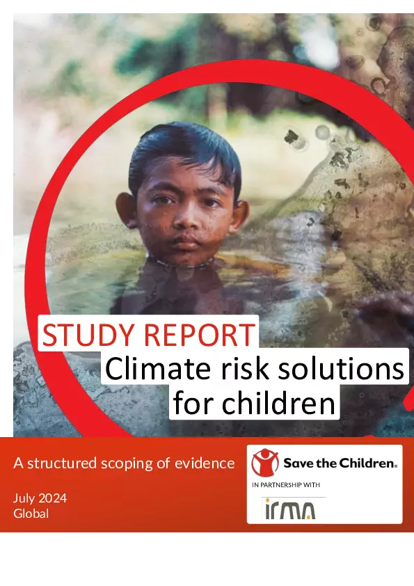 Climate risk solutions for children: A structured scoping of evidence