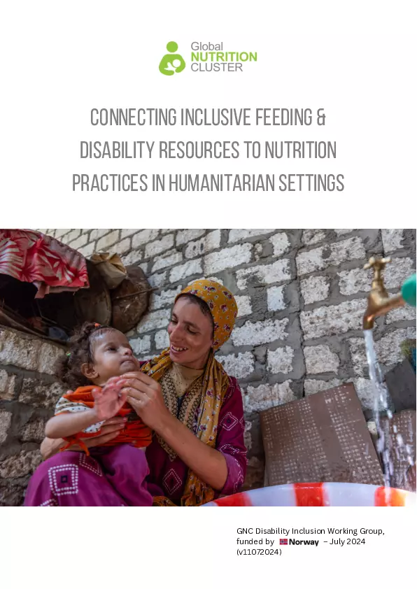 Connecting Inclusive Feeding and Disability Resources to Nutrition Practices in Humanitarian Settings thumbnail