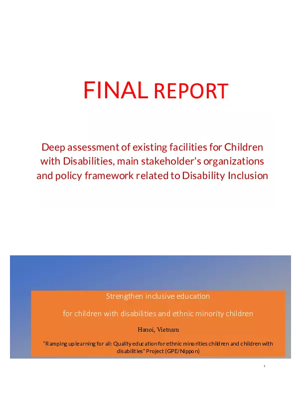 Deep assessment of Inclusive Education for Children with Disabilities in Vietnam