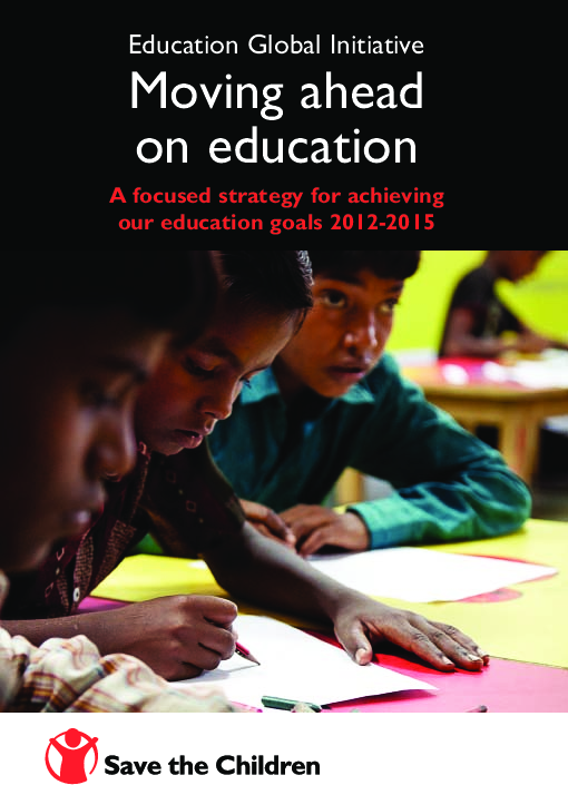 Moving ahead on education: A focused strategy for achieving our education goals 2012-2015