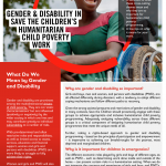 Gender and Disability in Save the Children's Humanitarian Child Poverty Work