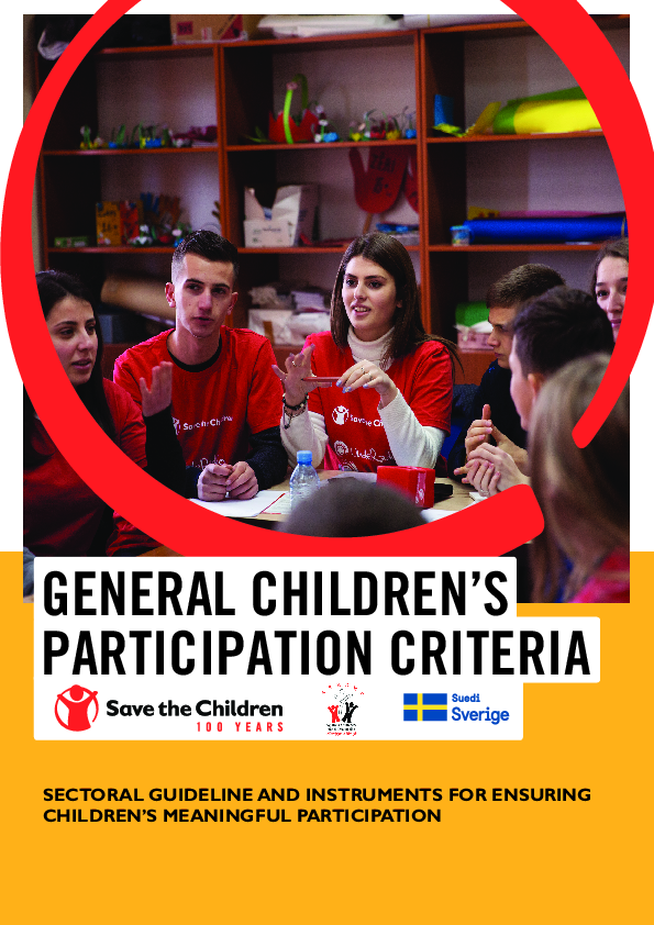 General Children's Participation Criteria: Sectoral guidelines and instruments for ensuring children's meaningful participation