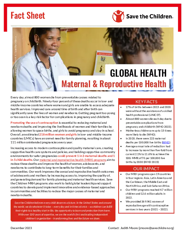 Global Health-Maternal and Reproductive Health thumbnail