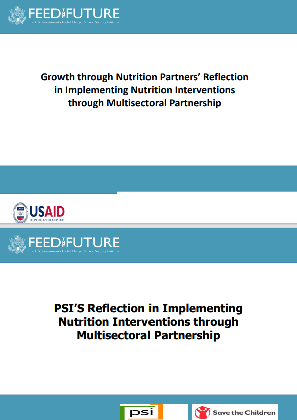Growth through Nutrition Partners’ Reflection in Implementing Nutrition Interventions through Multisectoral Partnership