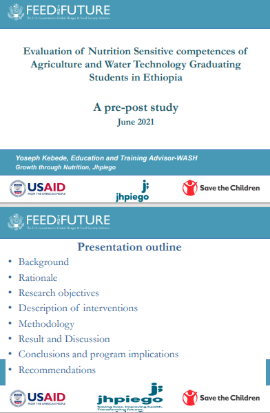 Evaluation of Nutrition Sensitive competences of Agriculture and Water Technology Graduating Students in Ethiopia