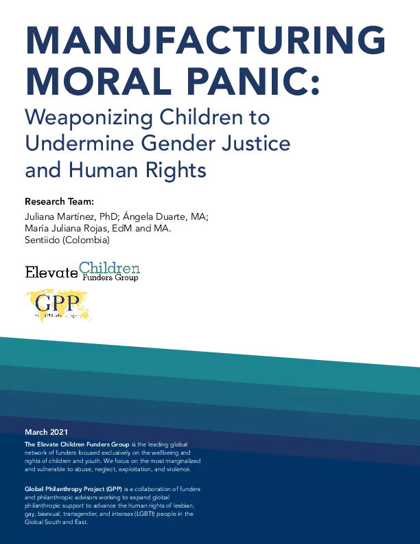 Manufacturing Moral Panic: Weaponizing children to undermine gender justice and human rights thumbnail