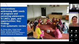 Interventions to Respond to the Maternal & Newborn Health Needs of Pregnant and Parenting Adolescents: What do we know and what are the gaps?