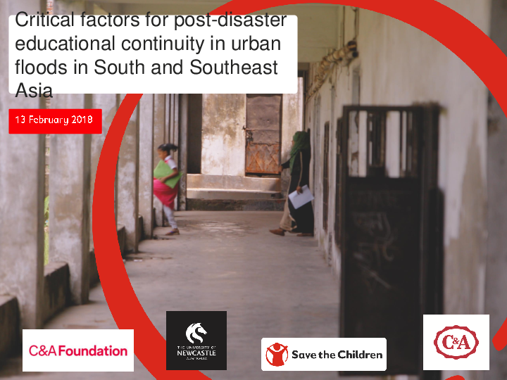 Critical Factors for Post-disaster Educational Continuity in Urban Floods in South and Southeast Asia Webinar