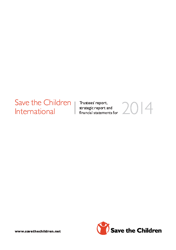 Save the Children International Trustees' Report and Financial Statements 2014