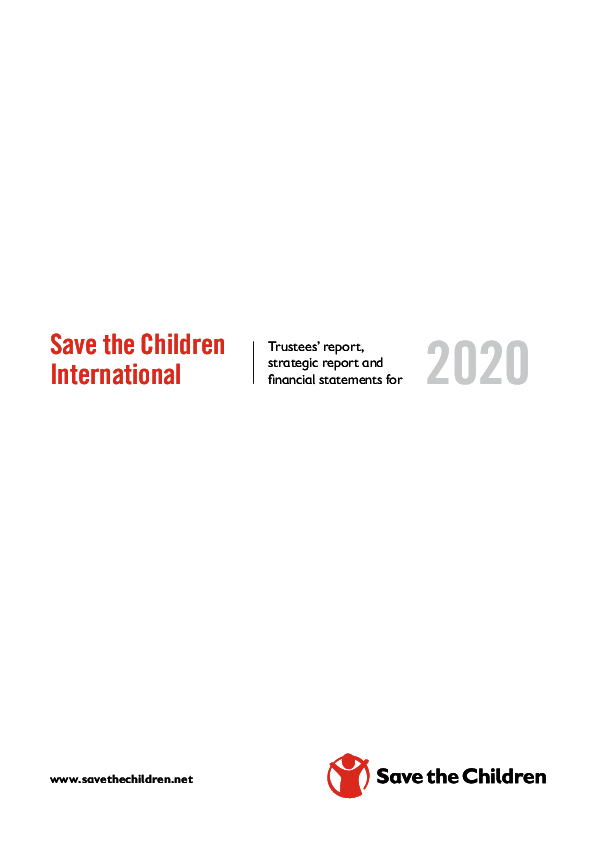 Save the Children International Trustees' Report, Strategic Report and Financial Statements for 2020