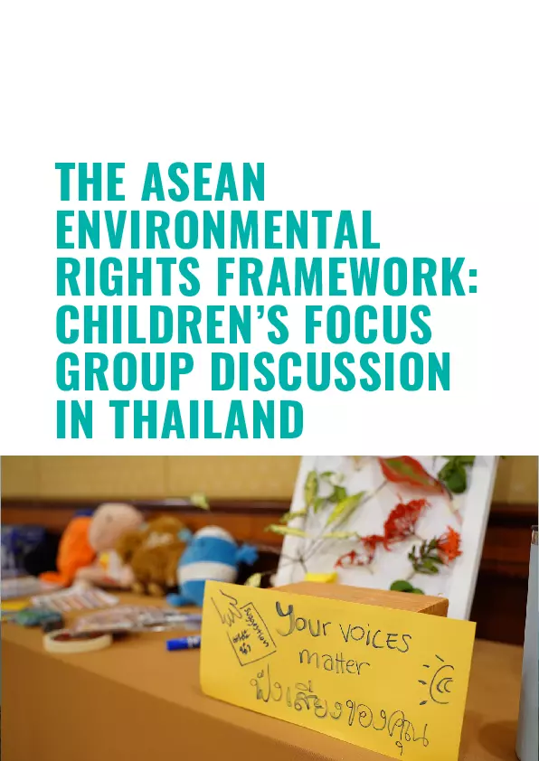 The ASEAN Environmental Rights Framework: Children’s focus group discussion in Thailand thumbnail